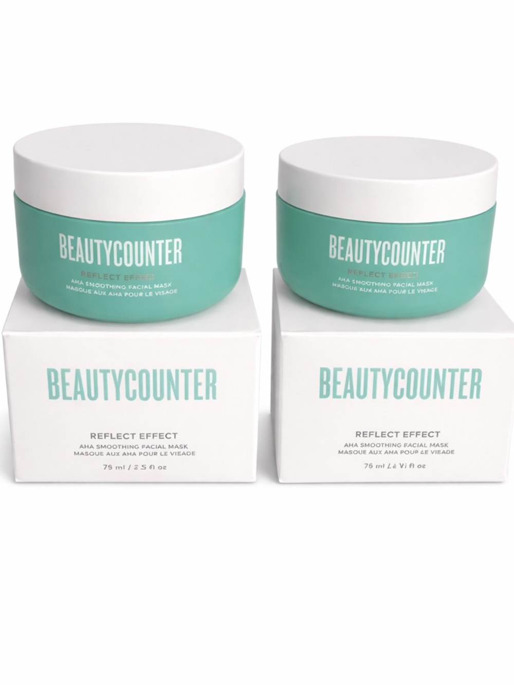 TWO Beautycounter Reflect Effect AHA Smoothing Facial Masks